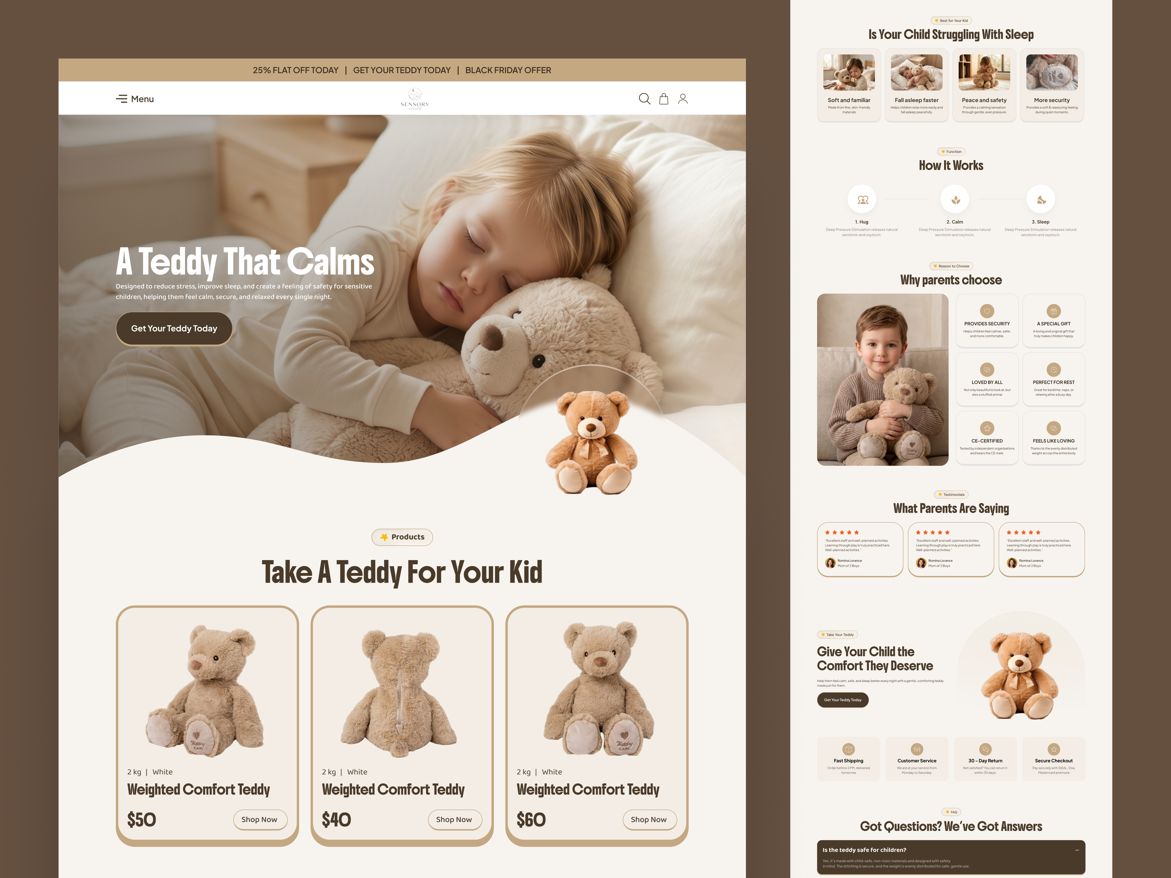 CRO Optimized Shopify E-commerce Landing Page For Kids Toy Store cro homepage design kids toy store kids toy website landing page design panda toy landing page panda toy store panda website shopify shopify cro shopify landing page shopify toy store shopifyux teddy bear website toy store uiux website redesign website uiux