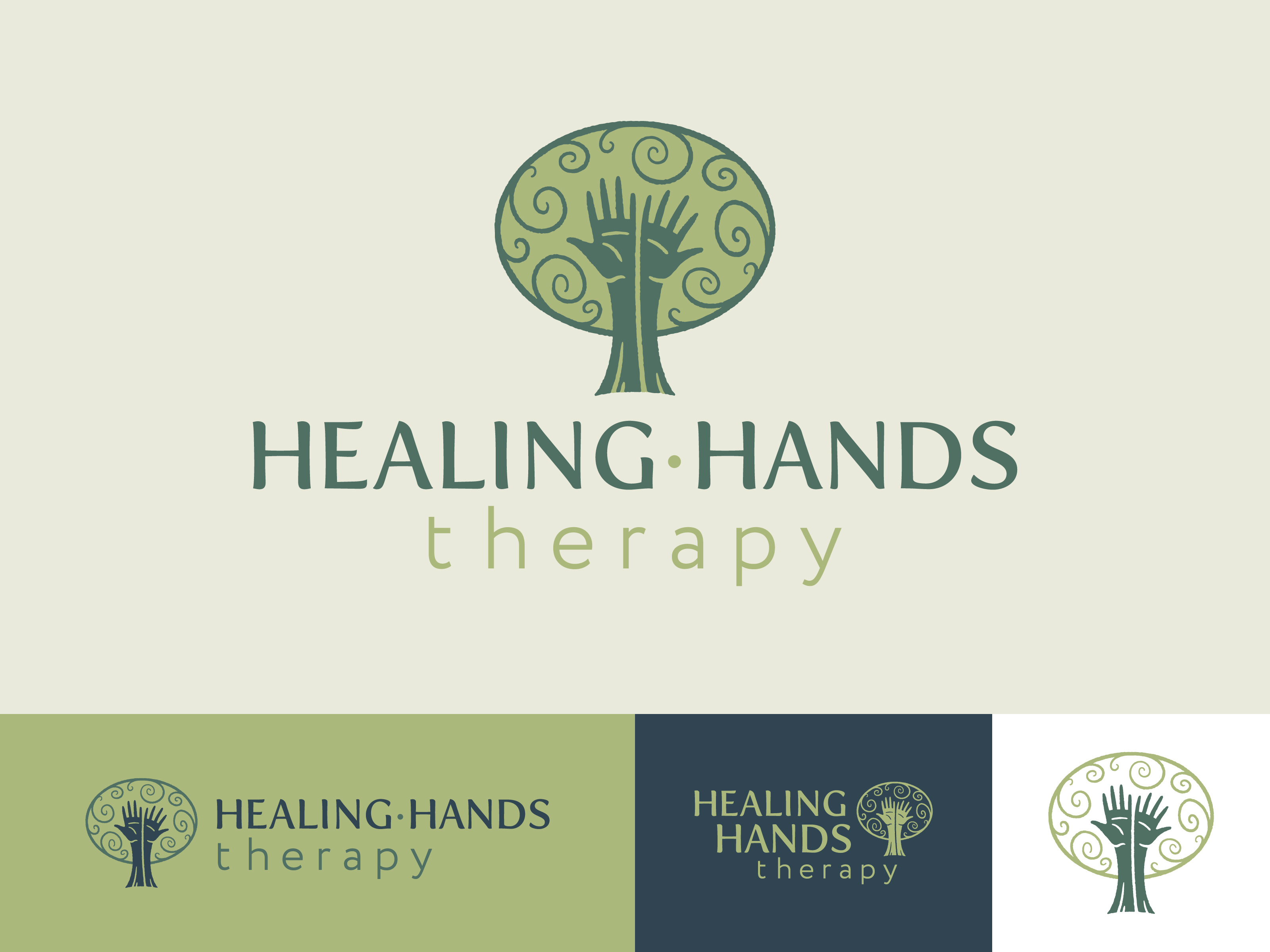 Healing Hands Therapy brand identity branding canada design hands healing logo logo design massage massage therapy medical natural nature osteopath osteopathy rehab therapeutic therapy vancouver island