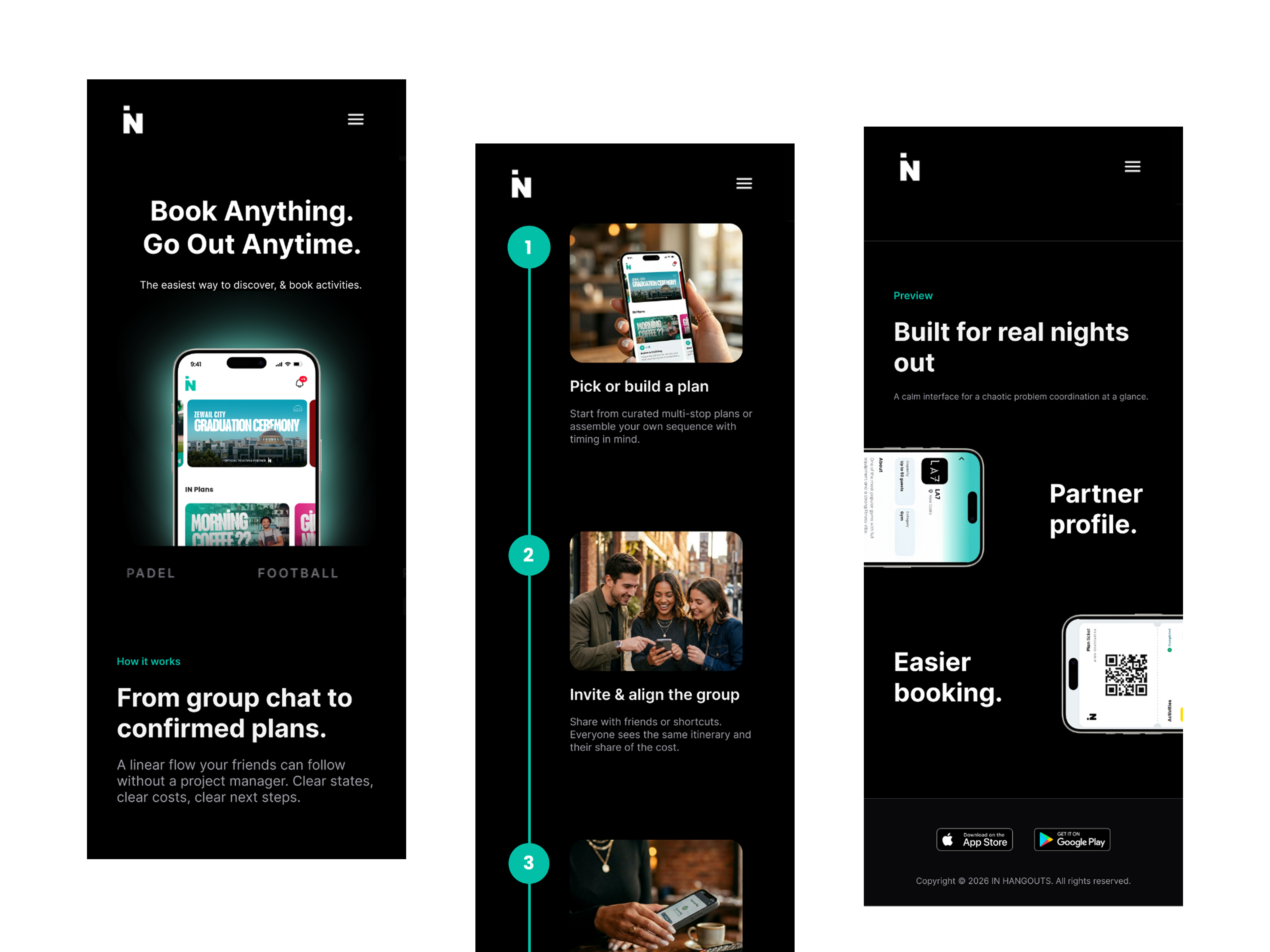 IN Hangouts App Landing Screen Design app landing ui website