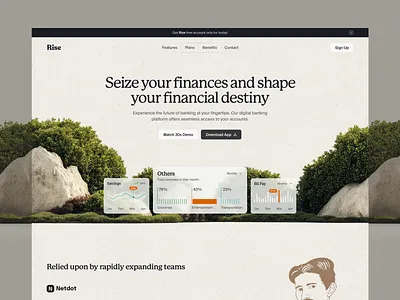 Personal Finance Management Website Landing Page banking budget tracking app landing page credit card design finance landing page financial fintech fintech design investment landing page design money personal finance personal finance management saas ui uiux ux wallet web design