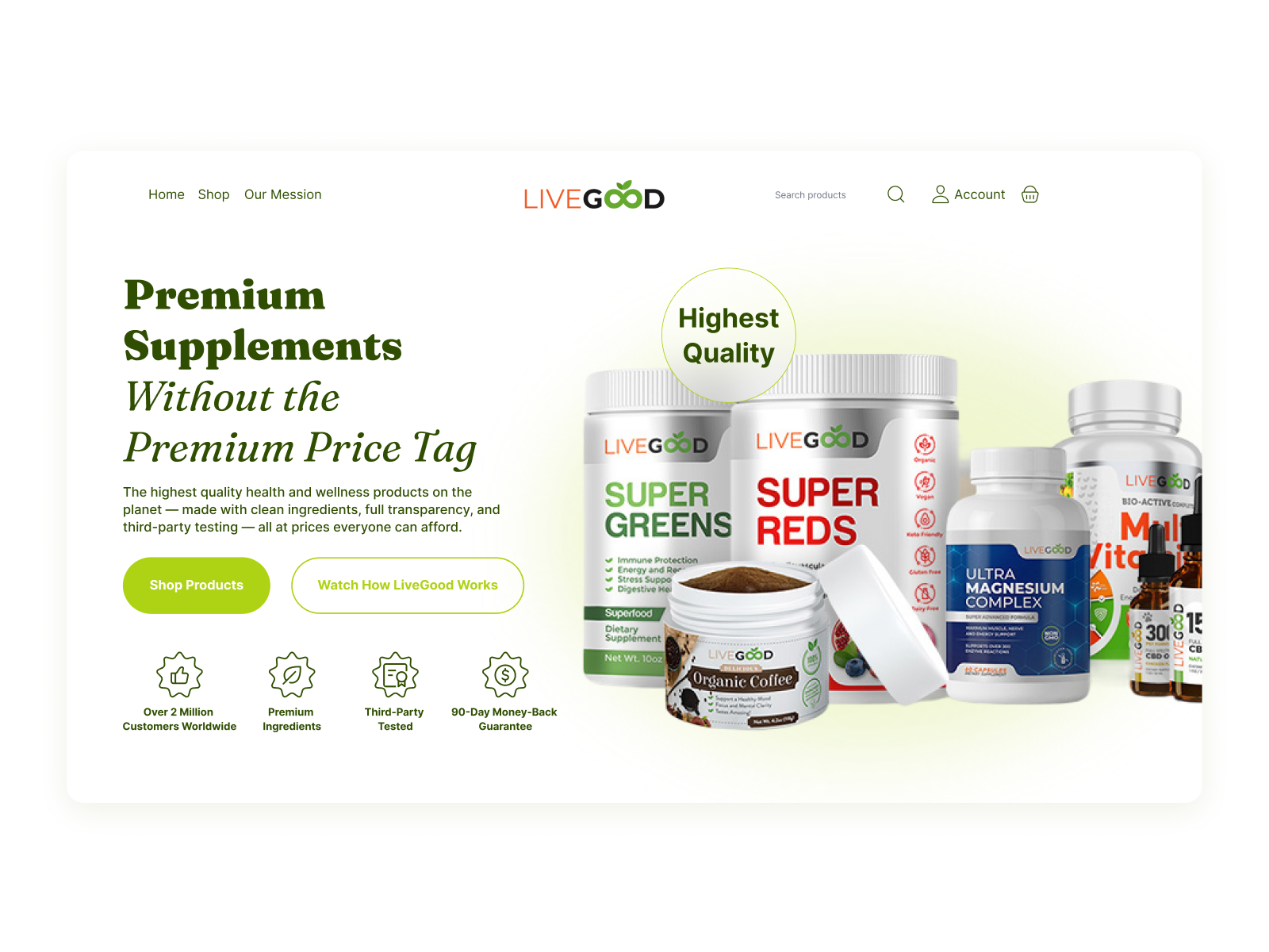 Website for premium Supplements