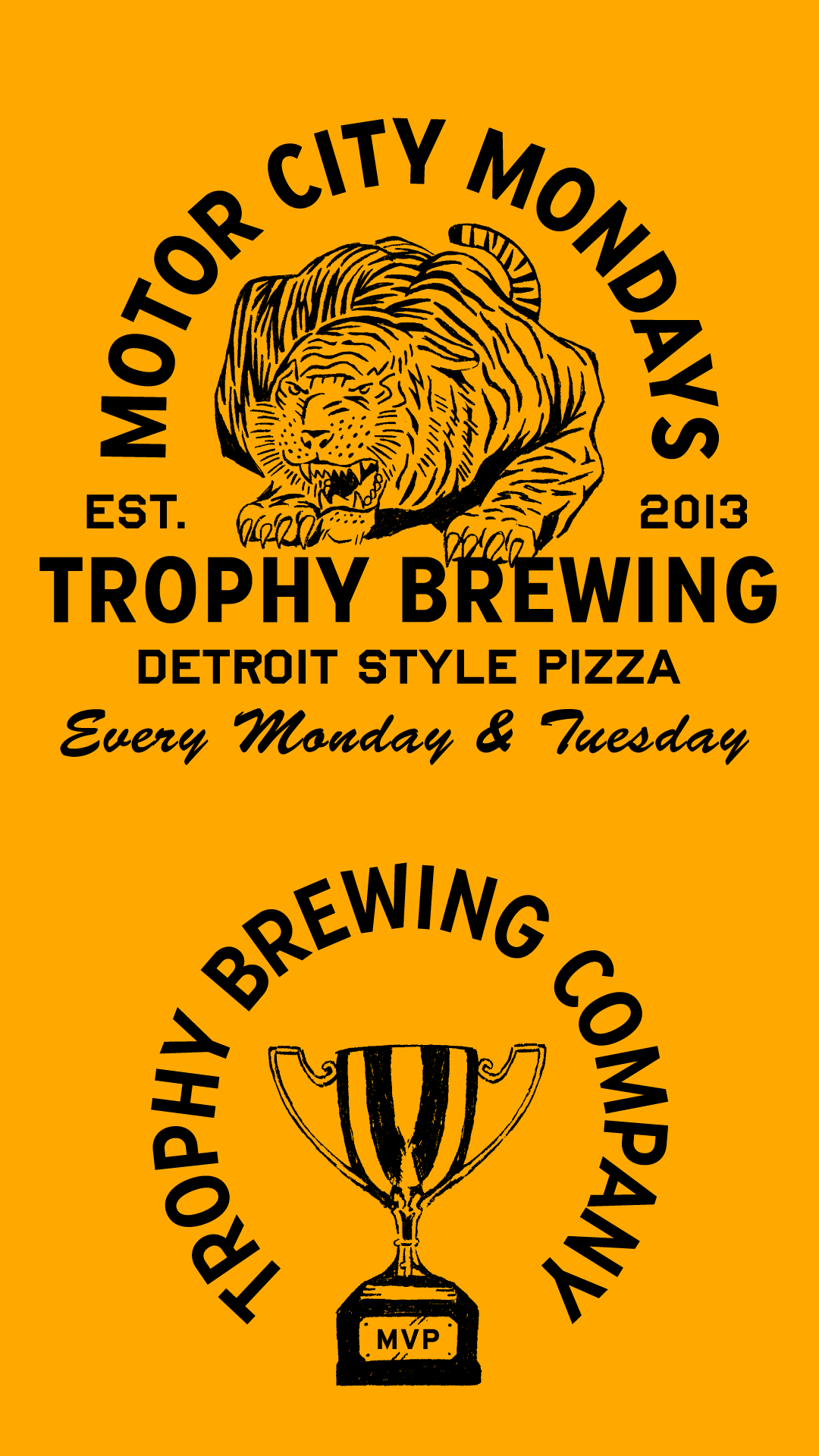 Motor City Mondays Shirts design illustration lettering logo pizza shirt tattoo tiger type