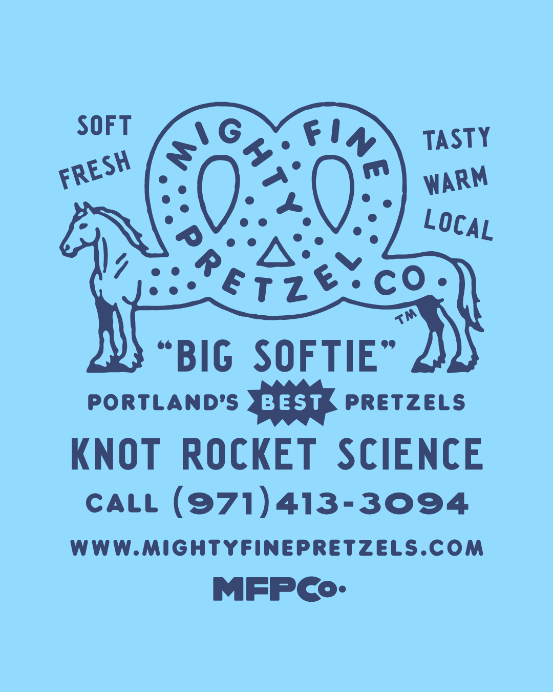 Mighty Fine Pretzels branding design illustration lettering linework logo t shirt trophy type