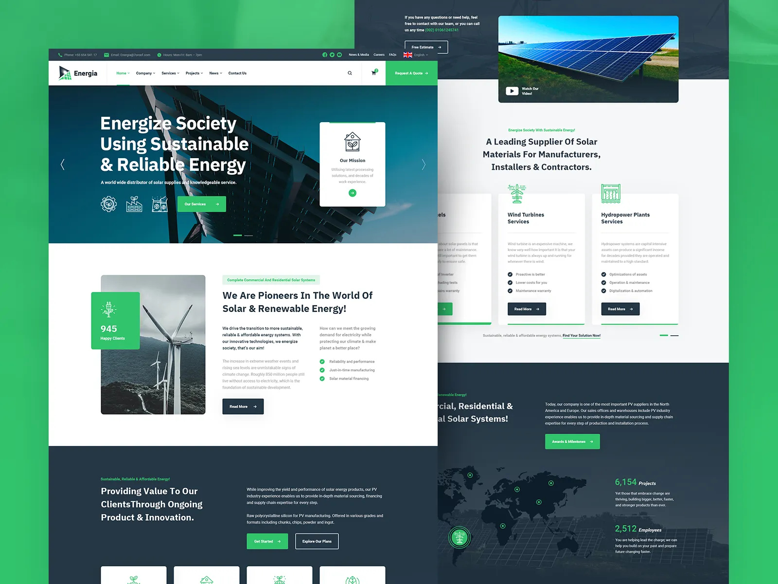 Example of Solar & Green Energy Website Design