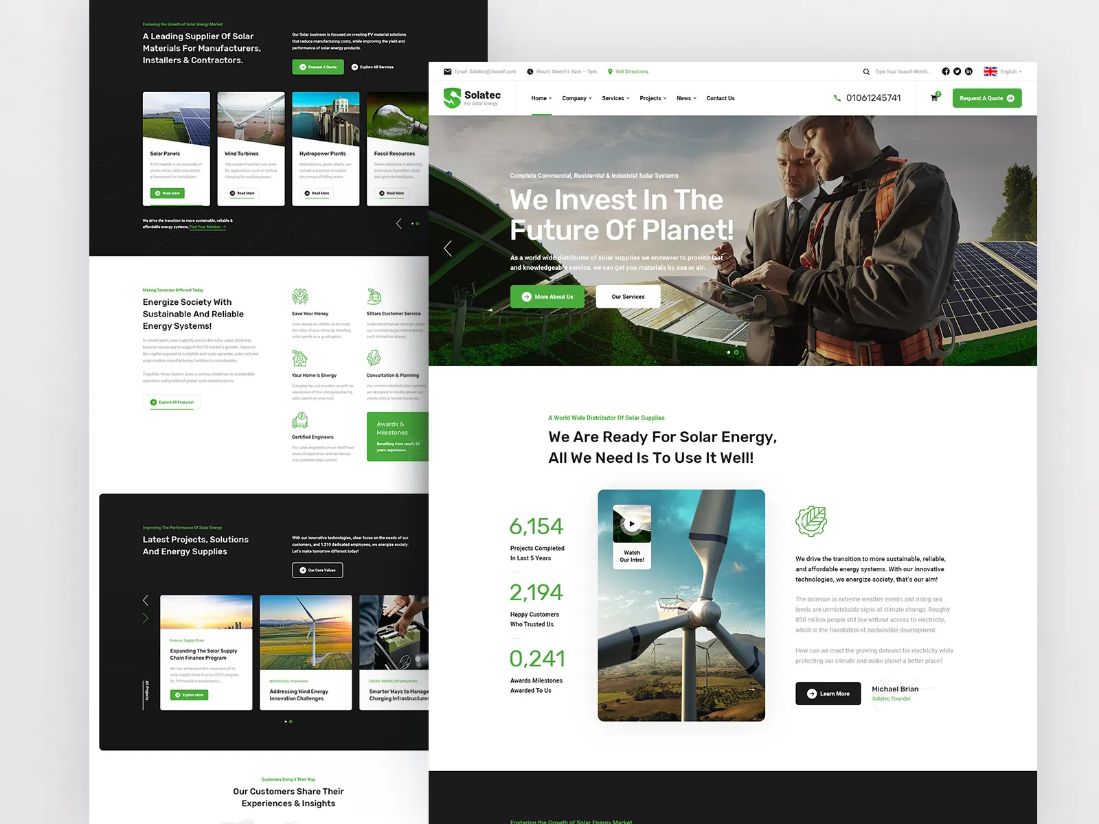 Example of Solar & Green Energy Website Design