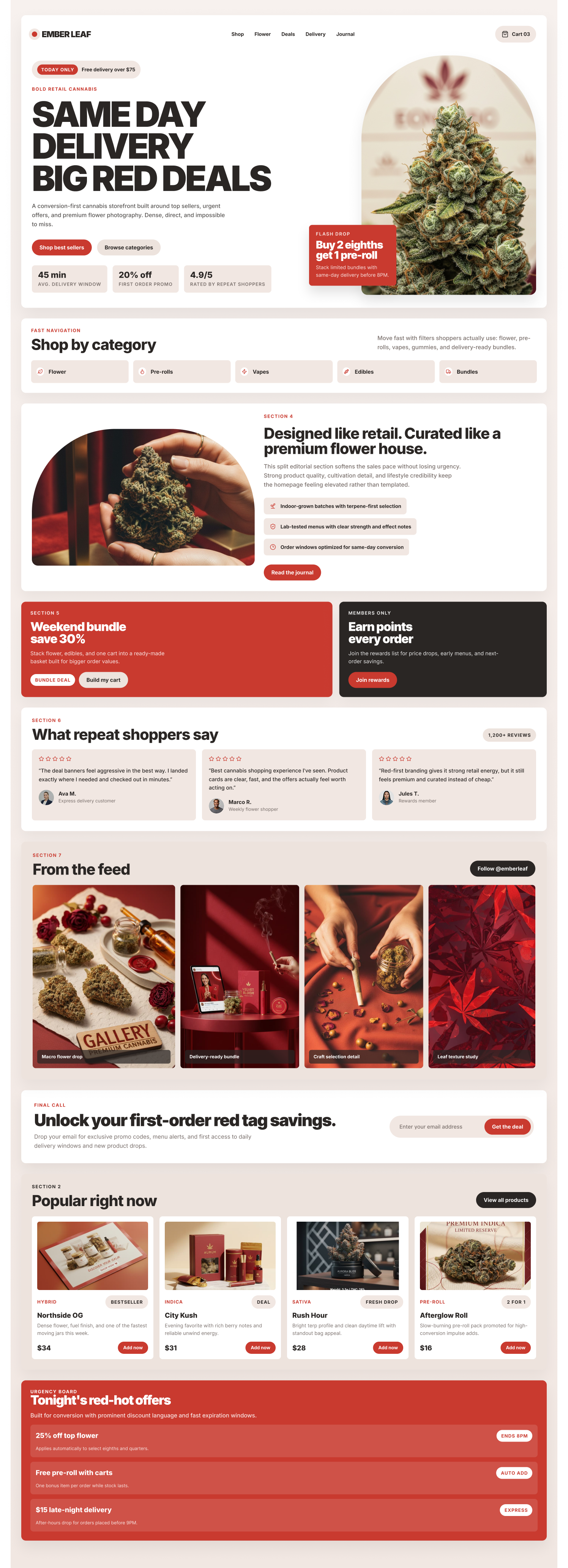 UI/UX/CRO Cannabis Delivery Site Design branding cannabis cro ecommerce graphic design user experience ux ux strategy uxdesign web design weed