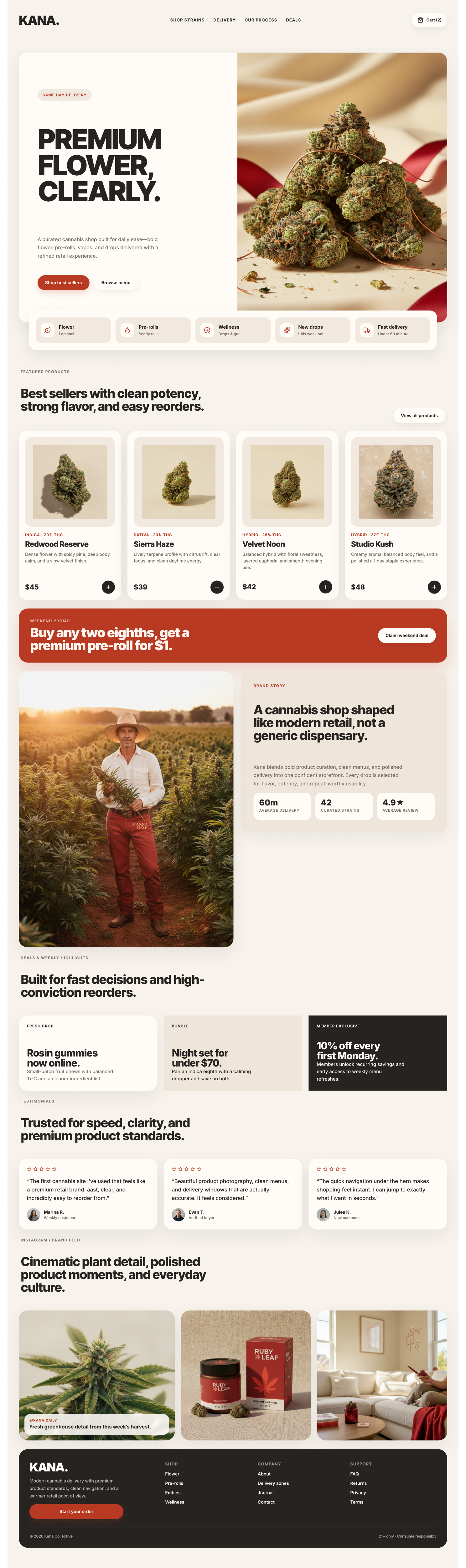 Cannabis Ecommerce Store 24HR Delivery branding cro ecommerce illustration ux uxdesign web design web development