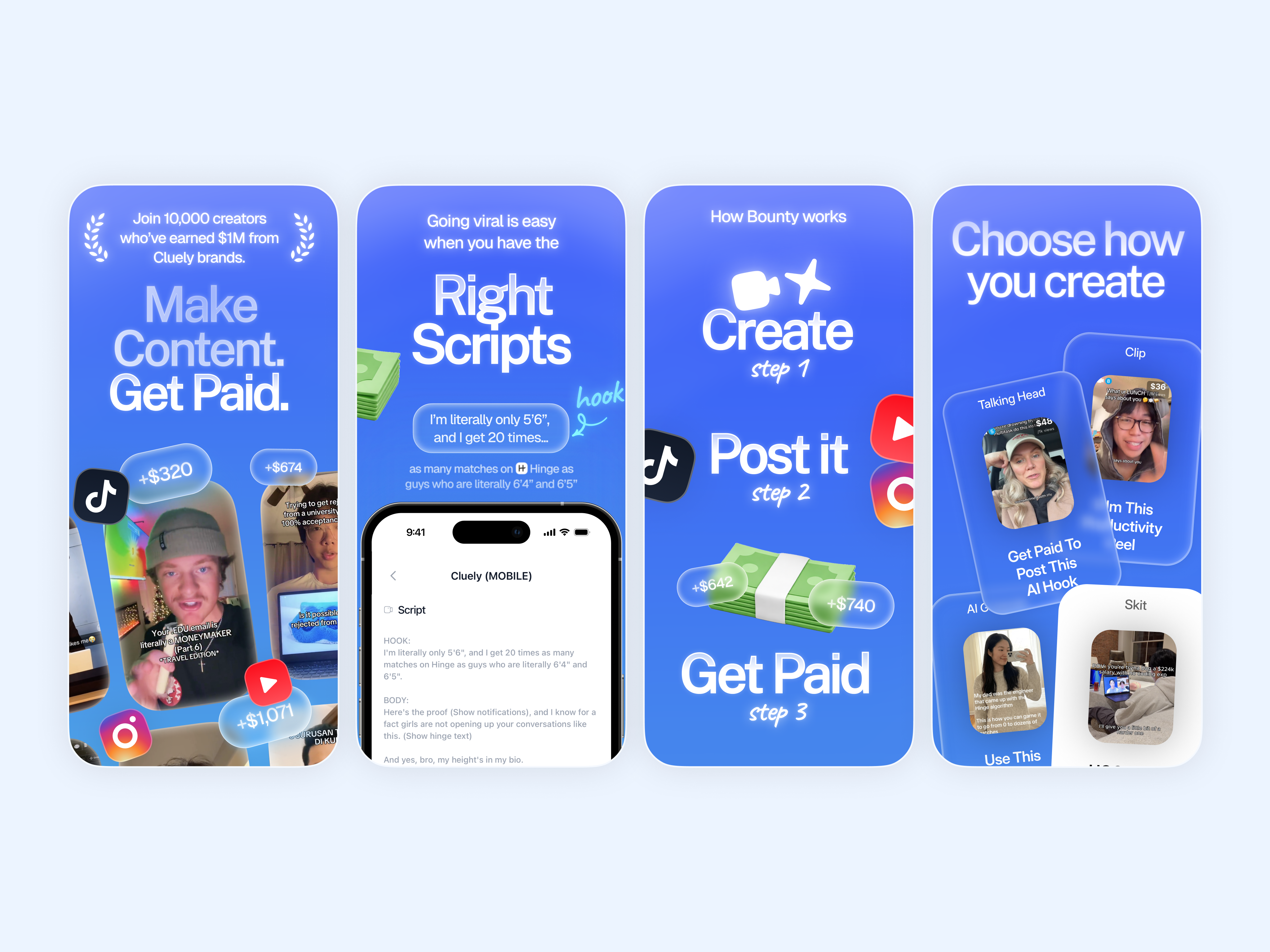 Example of Modern App Store Screenshots | Bounty by Cluely