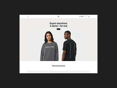 Expo Merch Store apparel brand branding ecommerce homepage layout web design