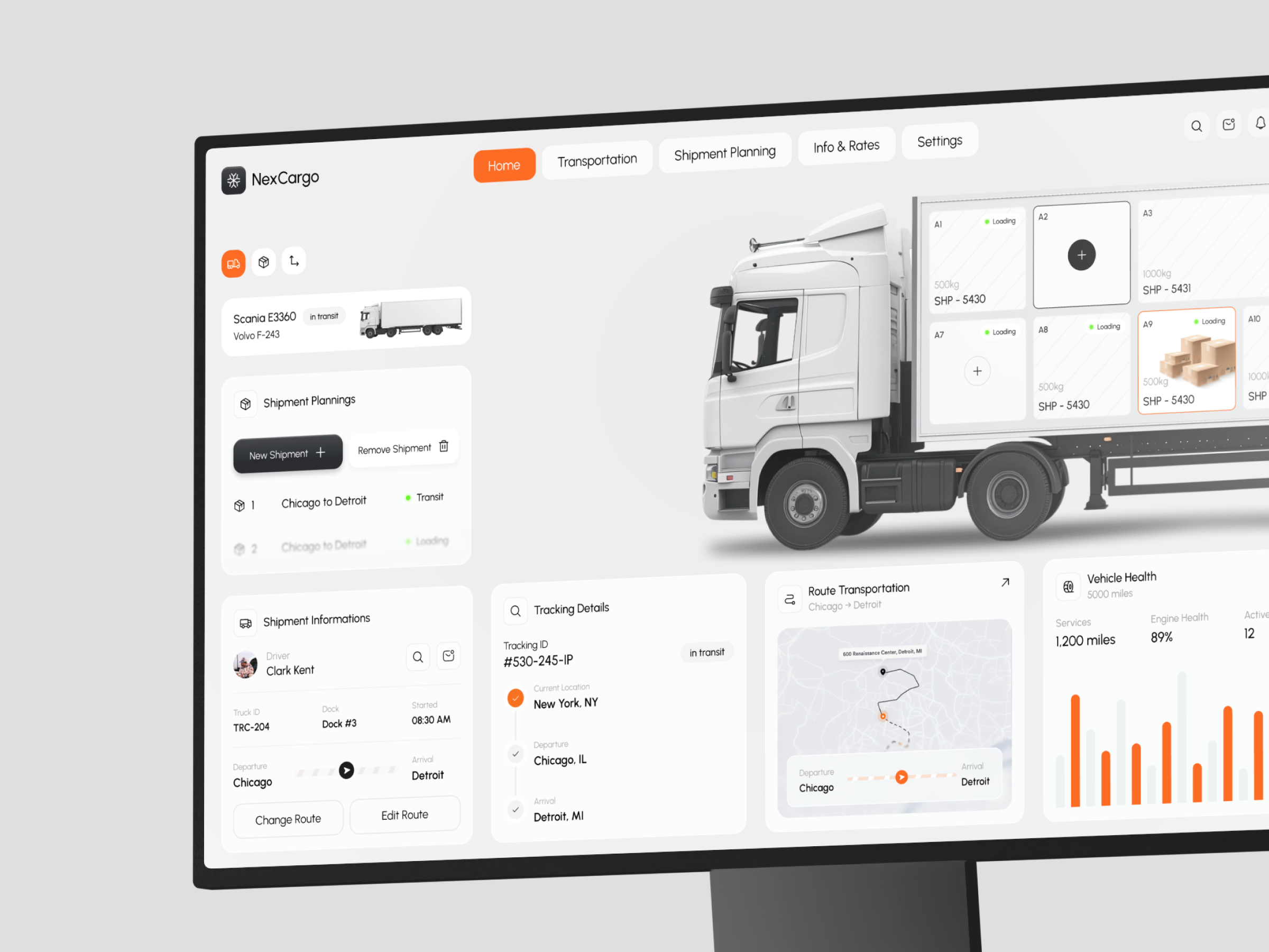 NexCargo – Logistic Shipment Dashboard cargo clean dashboard fleet fleet dashboard logistic management product design saas shipment ui uiux
