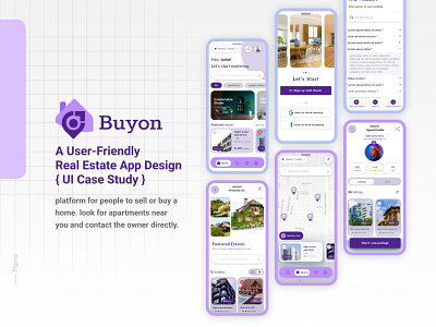 UI Case Study | Buyon | Real Estate App Design app app design case study design design agency real estate ui ui case study