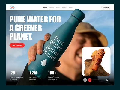 Water Bottle Website UI Product Page Design 2026 brand website brand website design ecommerce website design lifestyle website ui modern ecommerce web design product landing page product page design product website trendy design ui ux water bottle website website design ui website ui ux