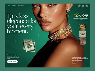 Jewelry Website UI Design | E-commerce Landing Page ecommerce landing page fashion website ui jewellery website jewelry ui design jewelry website design luxury brand website luxury ecommerce ui modern design modern ecommerce website new design online store web design ornaments website design product design website ui design ui ux design