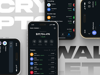 Crypto Wallet App app app design application crypto crypto app crypto wallet crypto wallet app cryptocurrency ui ux web webdesign