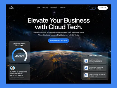 SaaS Landing Page UI/UX | Cloud Computing Website cloud computing website cloud platform ui dashboard ui digital marketing website edtech website design modern web design product design website saas landing page saas website design startup landing page tech website design ui design web app design website design agency website redesign