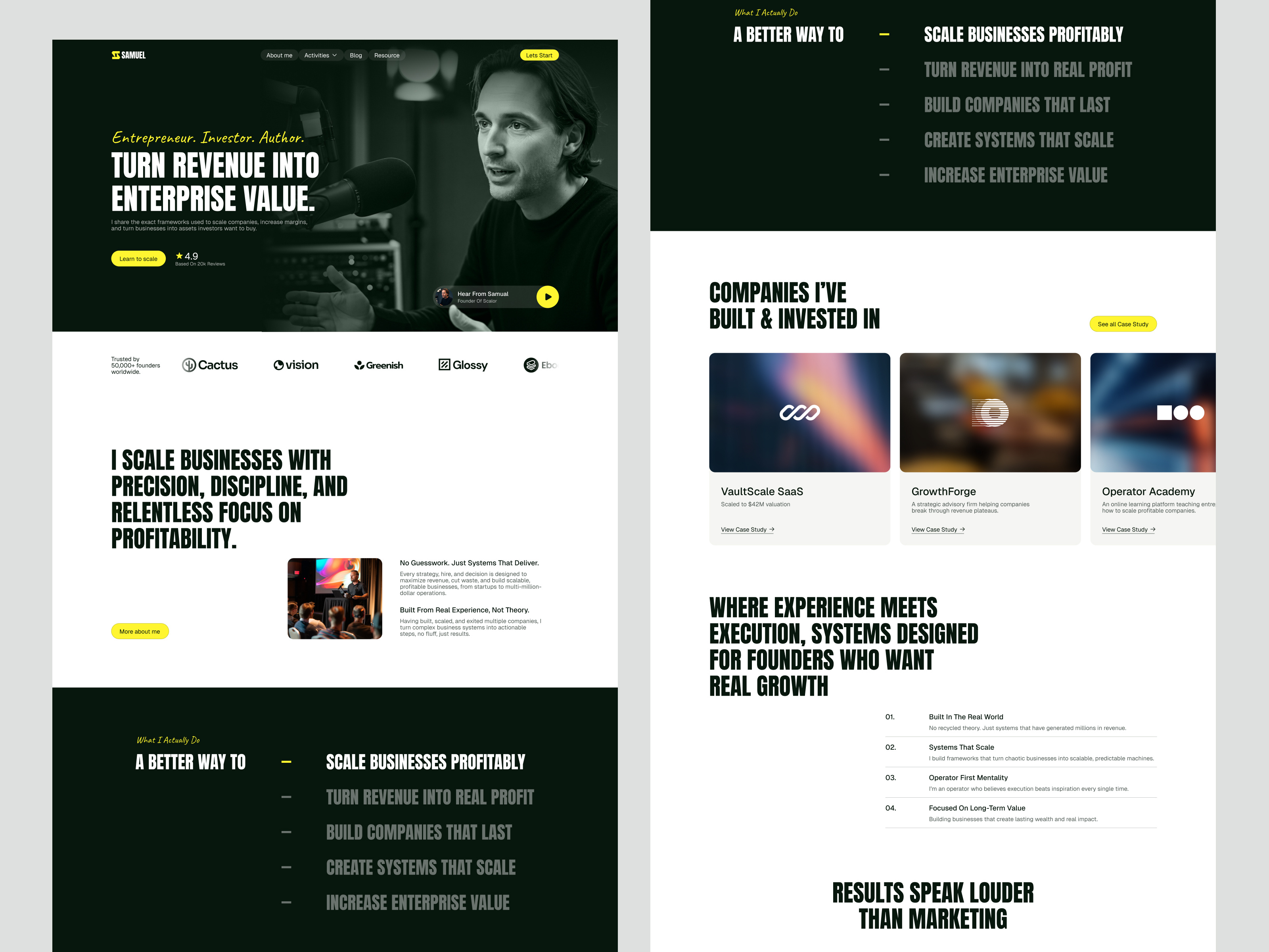 Personal brand website design