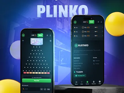 Plinko Game UI - RUSTNEO branding casino casino design casino games casino interface casinodesign casinogame crypto design plinko rust rustneo skinscasino stake ui