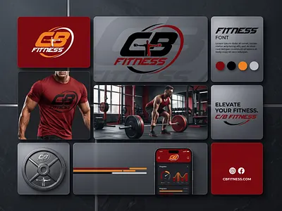 Brand Identity - CB Fitness athletic brand brand collateral brand identity corporate identity digital branding fitness branding fitness lifestyle graphic design gym equipment gym identity health and fitness logo design mobile app design modern typography performance apparel print design professional branding sports branding ui design visual identity