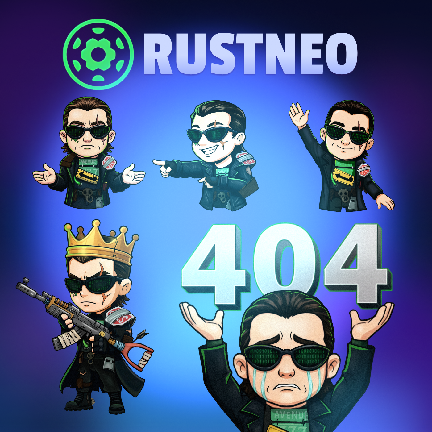 Mascot Branding - RUSTNEO animation avatar design brand identity branding casino character design gaming art gaming mascot illustration mascot mascot art mascot branding mascot character mascot illustration motion graphics rust design sticker design tactical mascot ui
