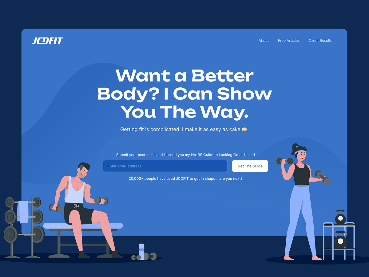Fitness Landing Page — Gym Coaching Website UI Design