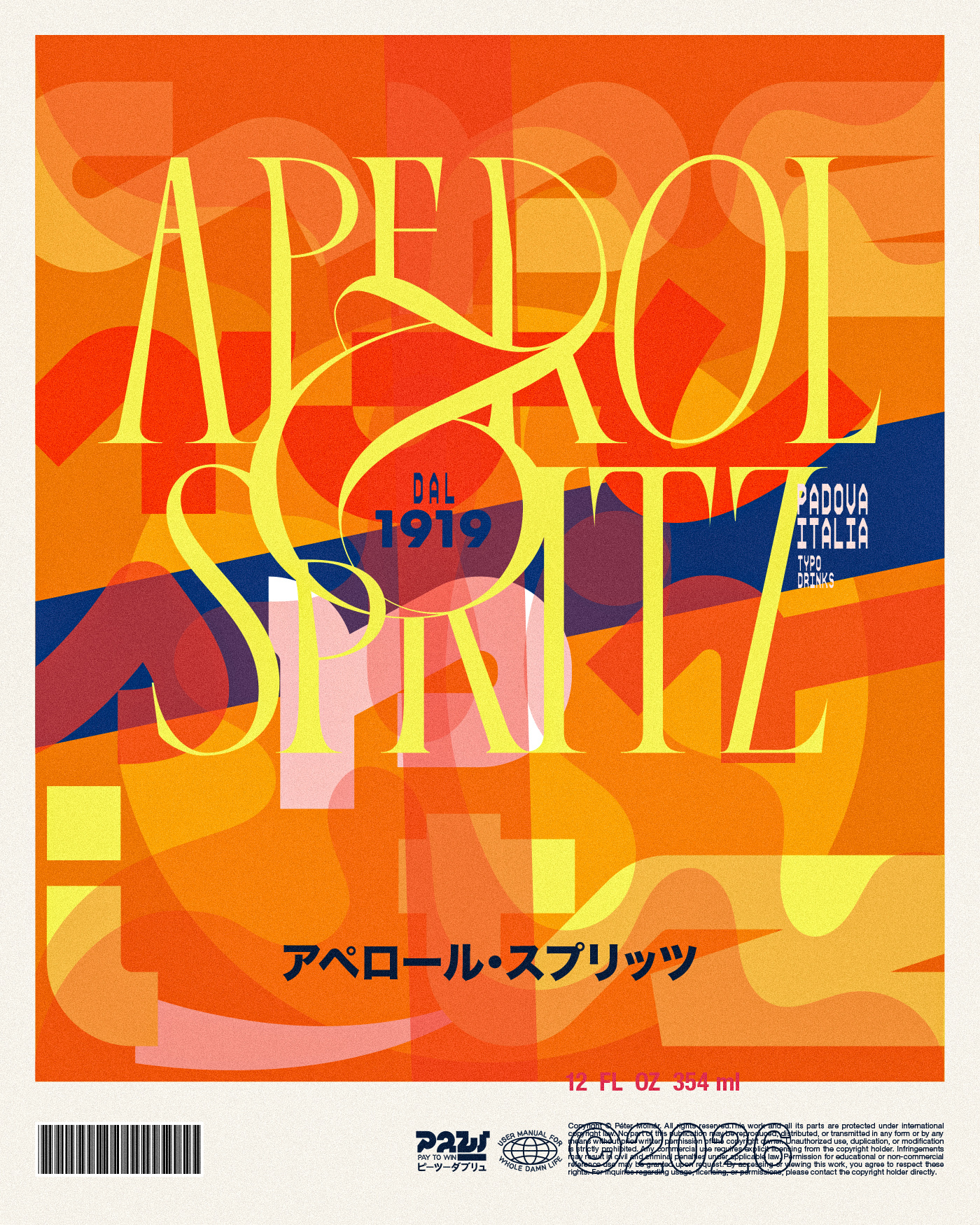 Aperol Spritz abstractdesign aperol aperolspritz boldtypography colorcomposition designinspiration editorialdesign experimentaltype graphicdesign layoutdesign modernposter molnár péter posterdesign retroinspired spritz typeart typeposter typography visualdesign