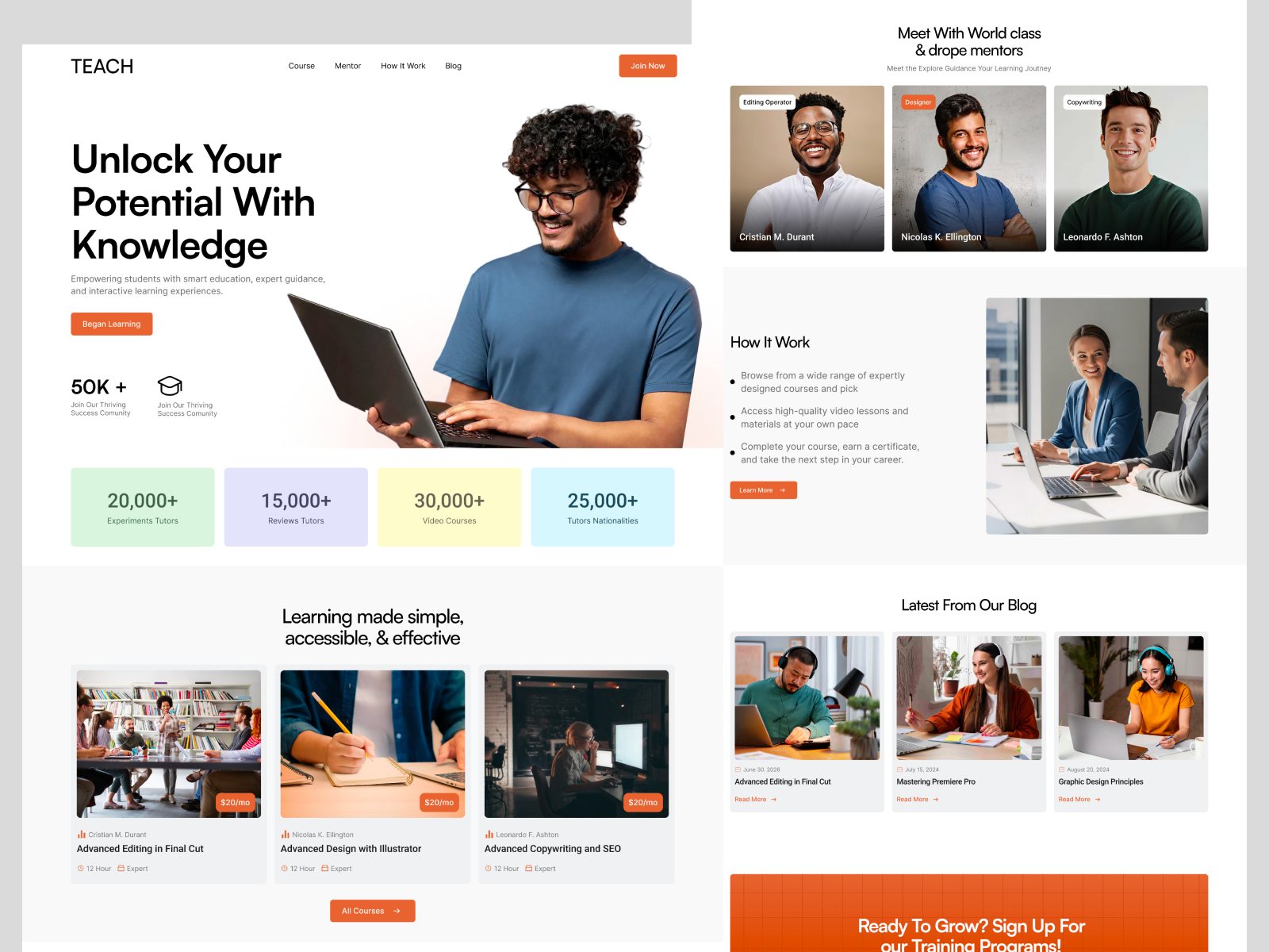 Modern E-Learning Website UI Design | Online Course Platform Lan dailyui designinspiration digitalproduct dribbble dribbblers edtech elearning interface landingpage lms productdesign saasdesign shotoftheday startupdesign ui uidesign uiinspiration ux webdesign webui