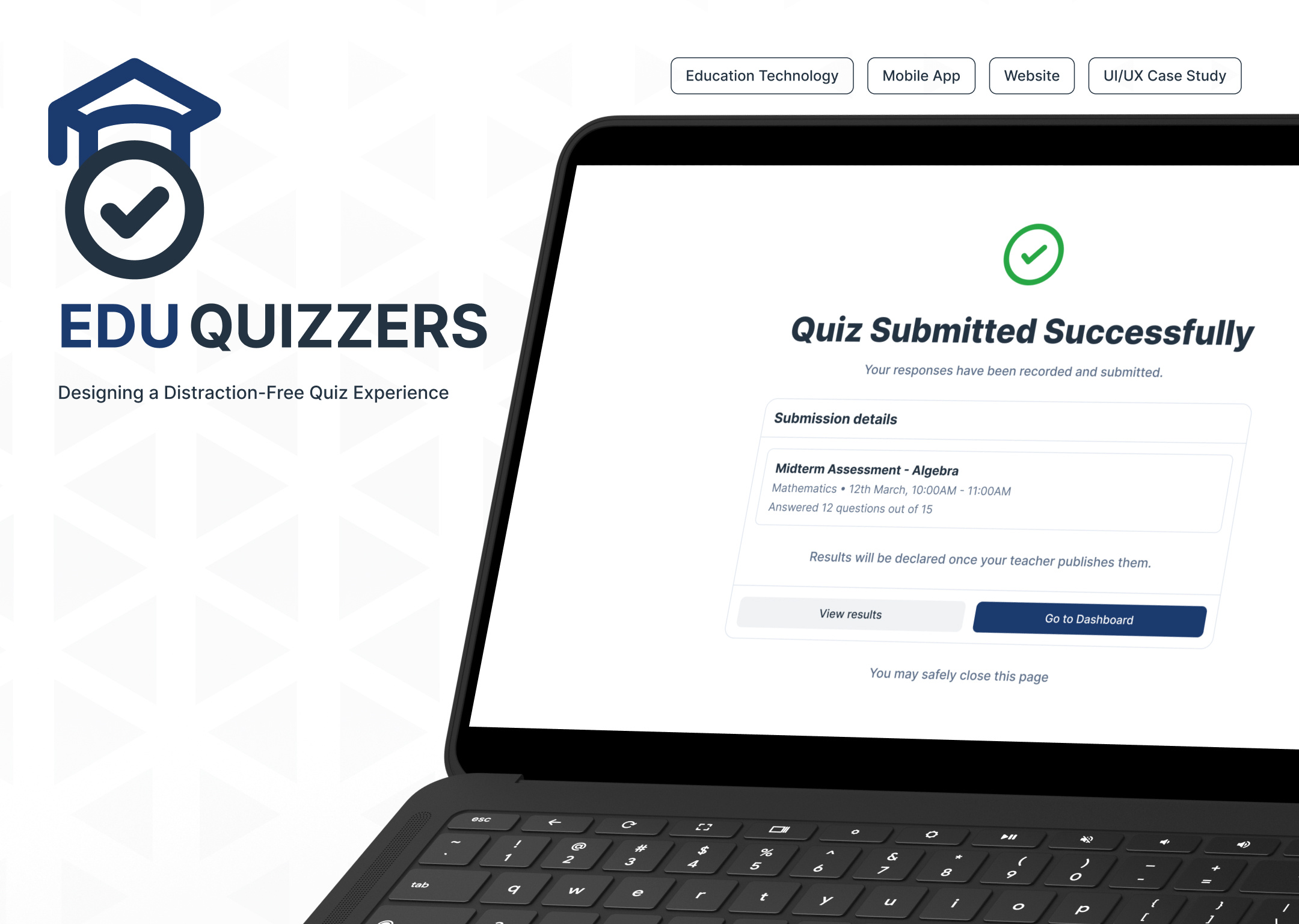 EduQuizzers: Distraction-Free Quiz Platform dashboard dashboard ui design edtech education app elearning learning app mvp product quiz quiz platform saas software development test ui uiux user experience web app