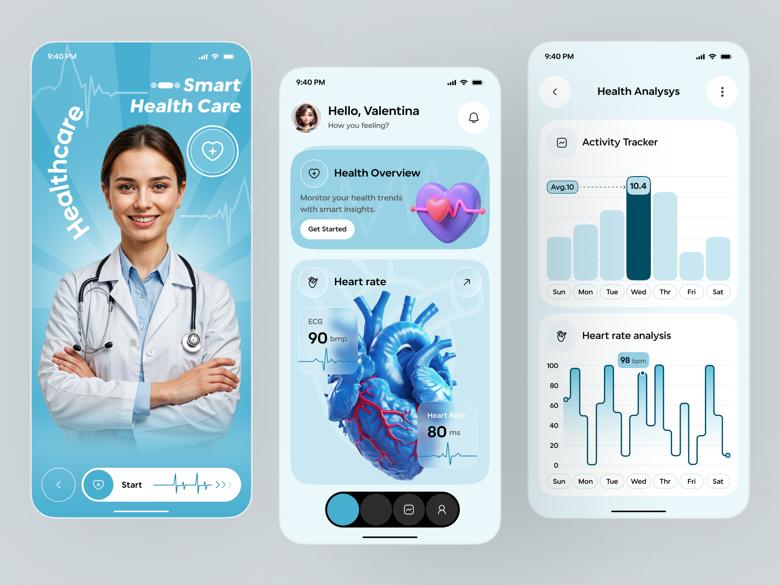Health Monitoring Mobile App Design