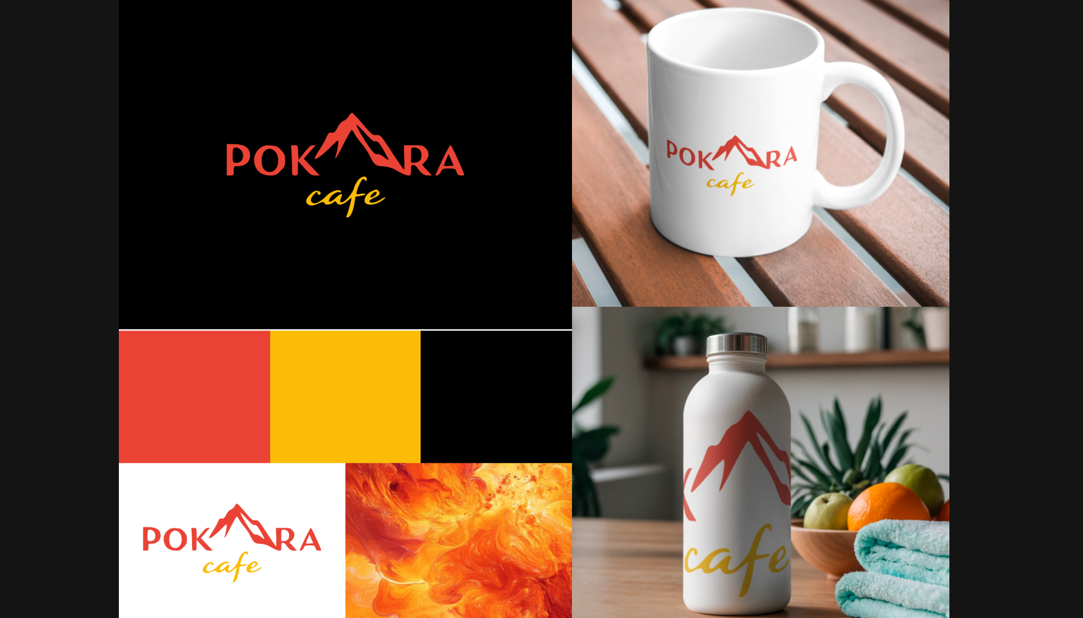 Pokhara Cafe Logo Design | Modern Himalayan Brand Identity branding design graphic design logo vector