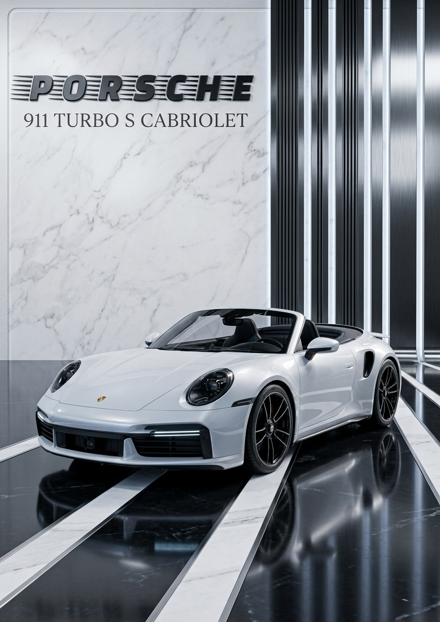 Porsche 911 Turbo S Cabriolet – Luxury Automotive UI Concept automotive branding graphic design luxurydesign porche poster ui