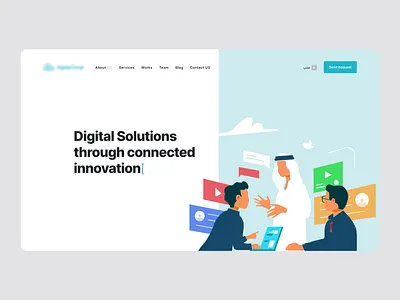 Digital Solutions Website – UI/UX Case (Multi Sections) clean ui design system figma landing page modern ui product design responsive design ui ux web ui website design