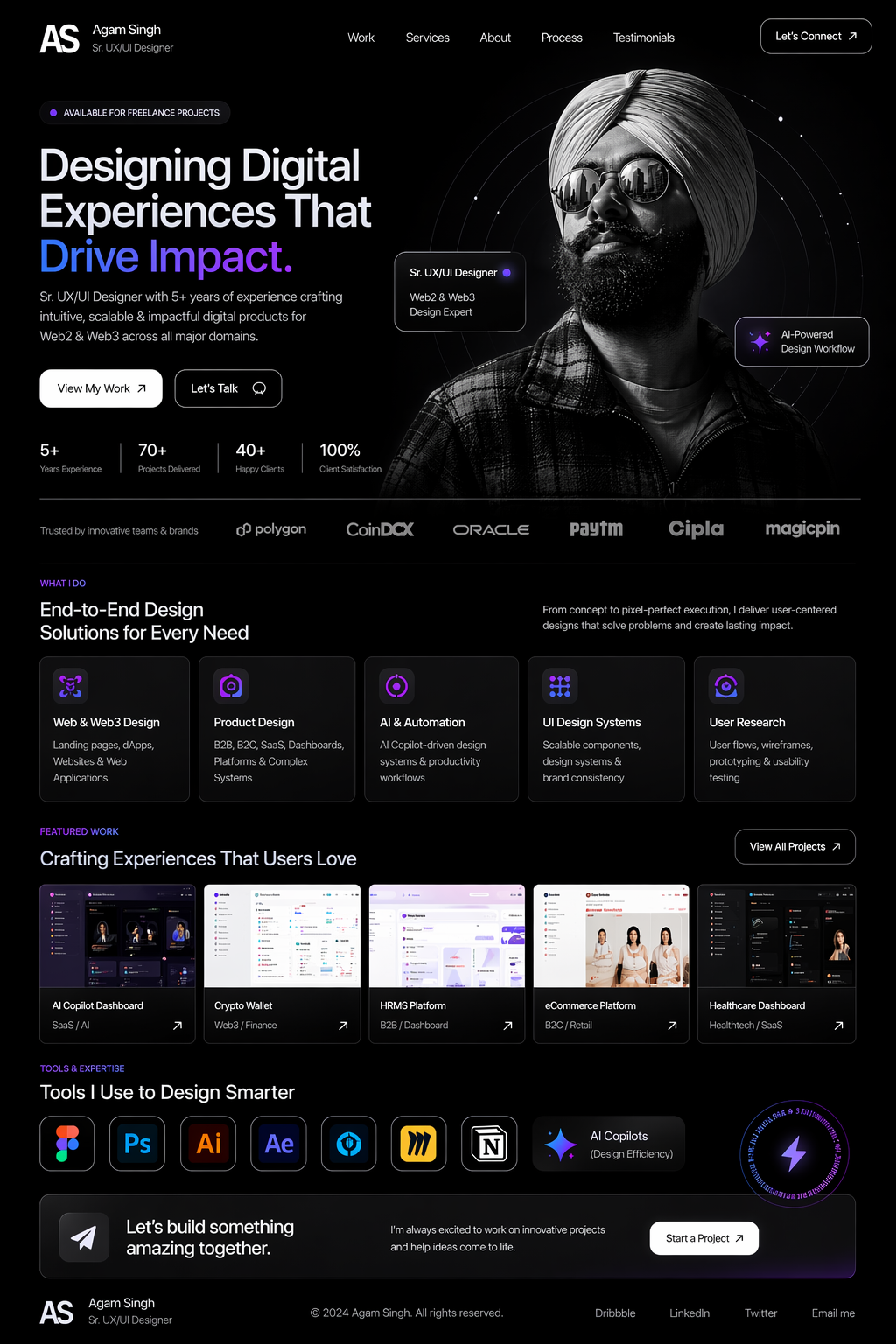 Personal Portfolio Website agency landing page modern personal personal branding personal website portfolio professional site ui ux visual designer web web design web interface web site website