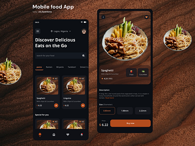Mobile Food App design food foodapp foodappuidesign hospitalityindustry ui ux