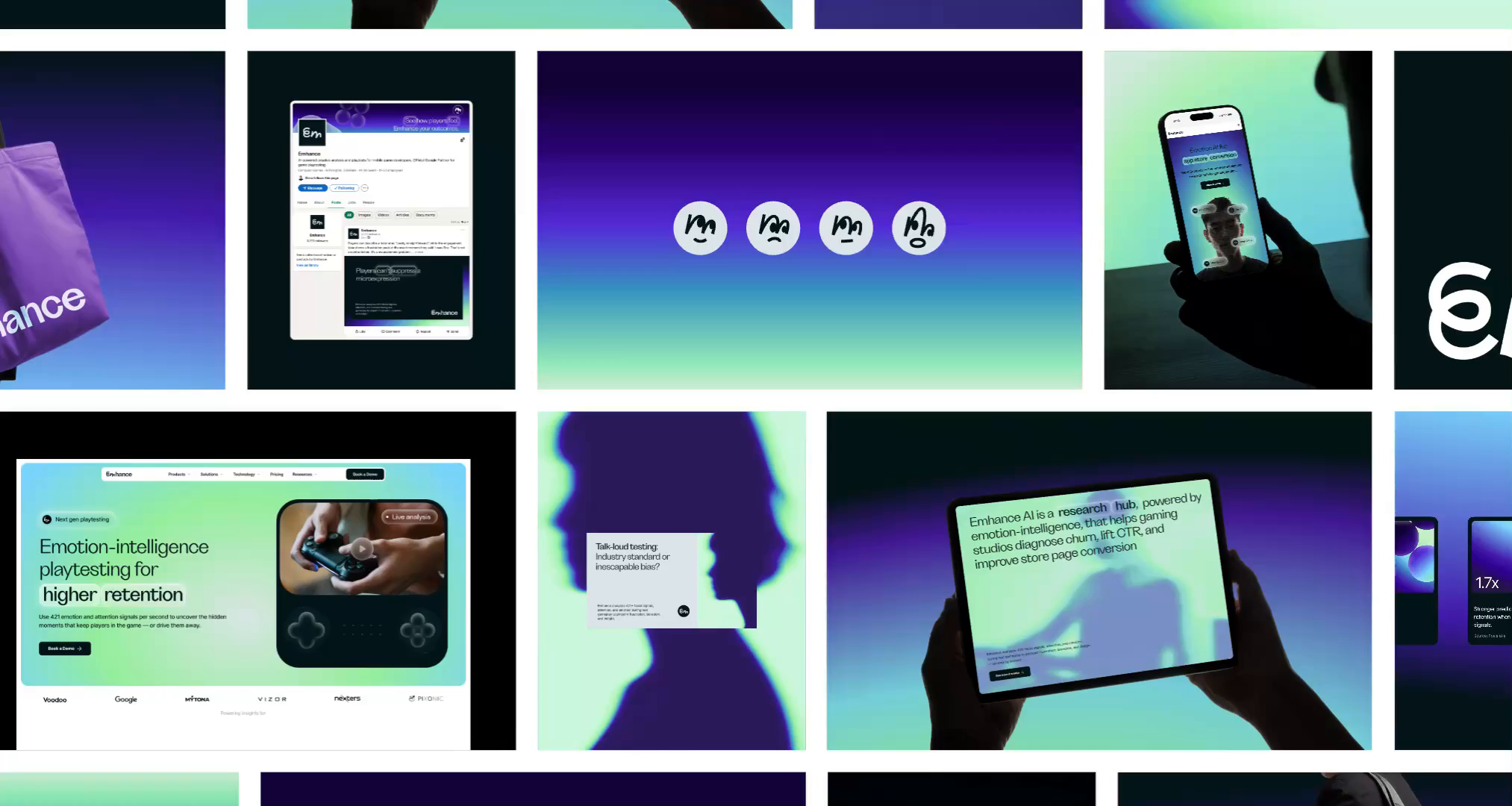 Example of Emhance - emotion AI for game studios visual brand identity