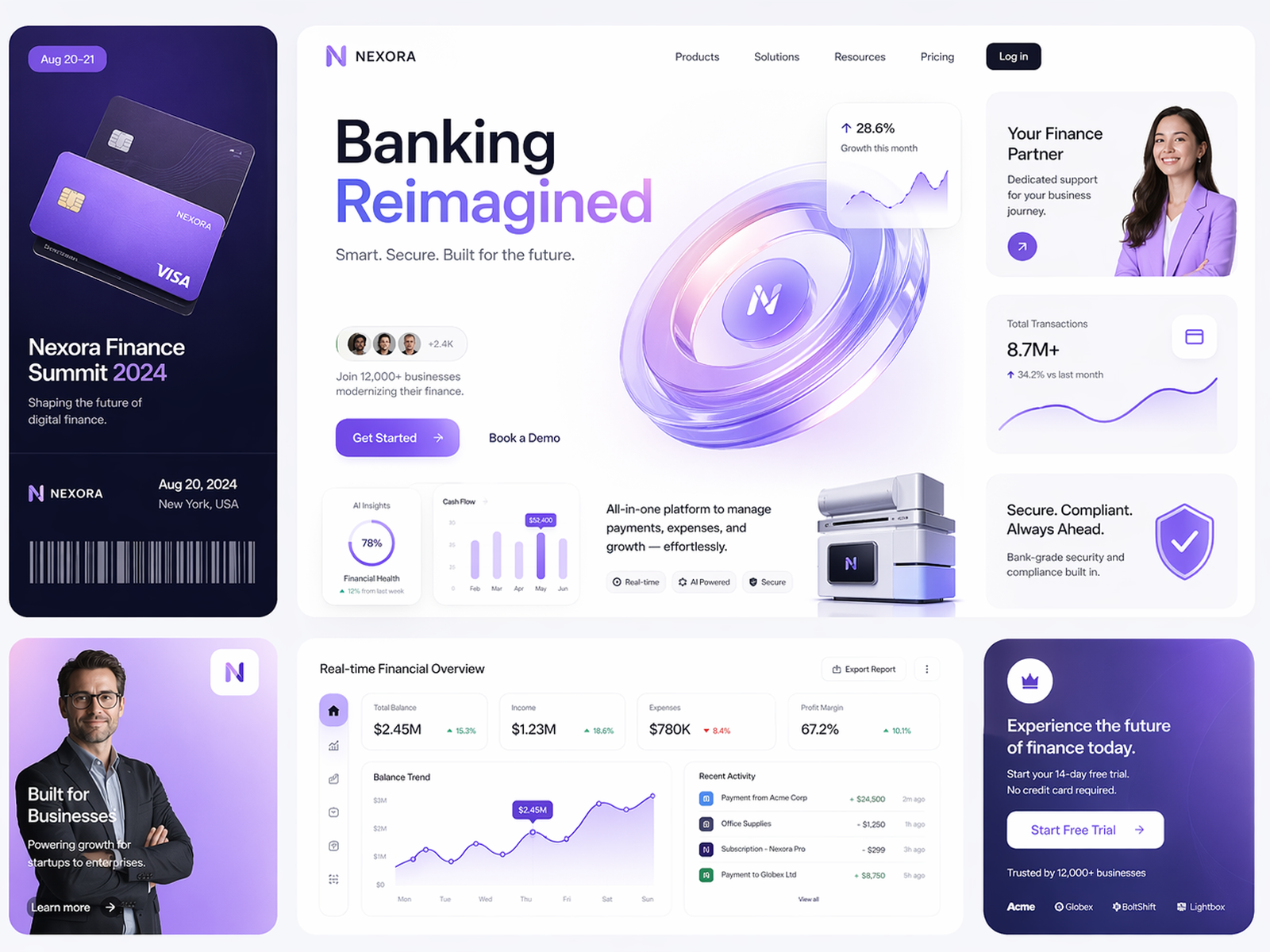 Landing Page / Website Concepts 3d animation branding graphic design logo motion graphics ui