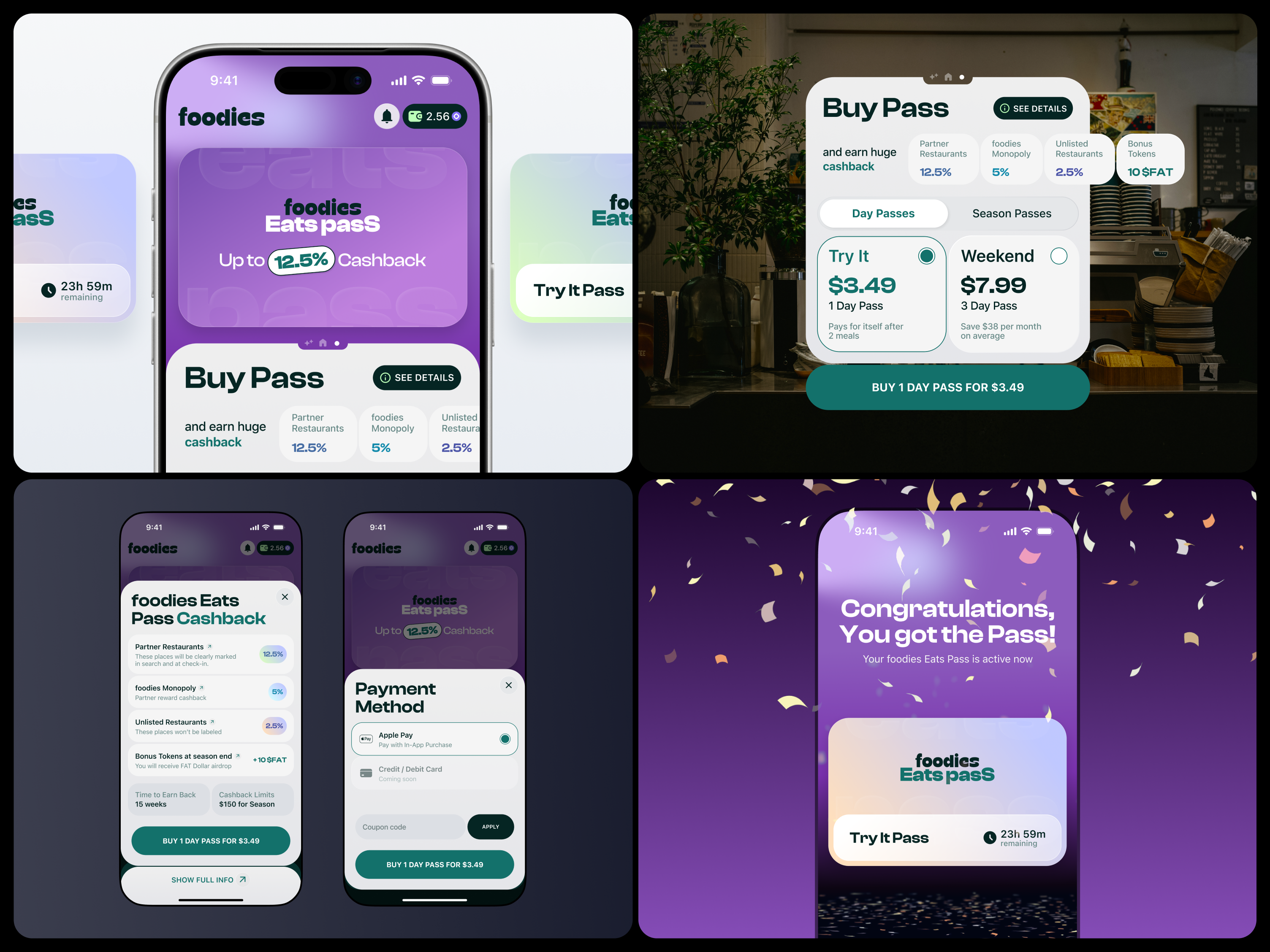 foodies App Buy Pass Flow