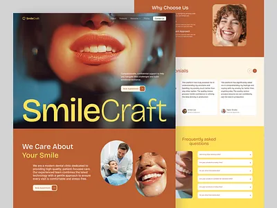SimeCraft - Dentist Landing Page dental care dental clinic dentist dentist landing page dentist website doctors landing page landing page medical landing page visual design web design website website design