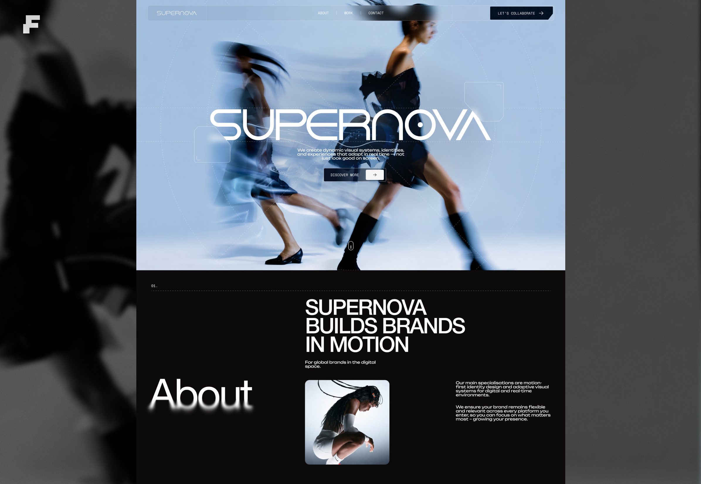 Web design Supernova - Motion-First Brand Experience agency branding concept creative agency design editorial fashion immersive motion design premium ui ux visual design web web design