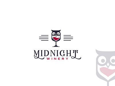 Midnight Winery bird branddesign brandidentity branding business card design design designfreke illustration liquorlogo logo midnightlogo owl owllogo vector wine winelogo