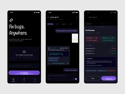 AI Debugging App Exploration ai app design debugger debugging ai graphic design mobile app product design ui ux