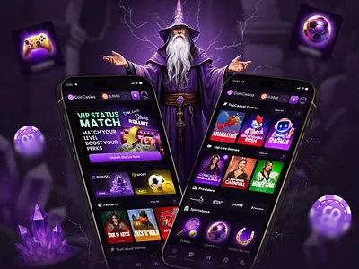 CoinCasino — Mobile App UI Design betting betting app casino casino app casino design casino interface casino template casino ui csgo interface gambling game app game design game interface igaming live casino mobile app mobile casino mobile game online casino uiux