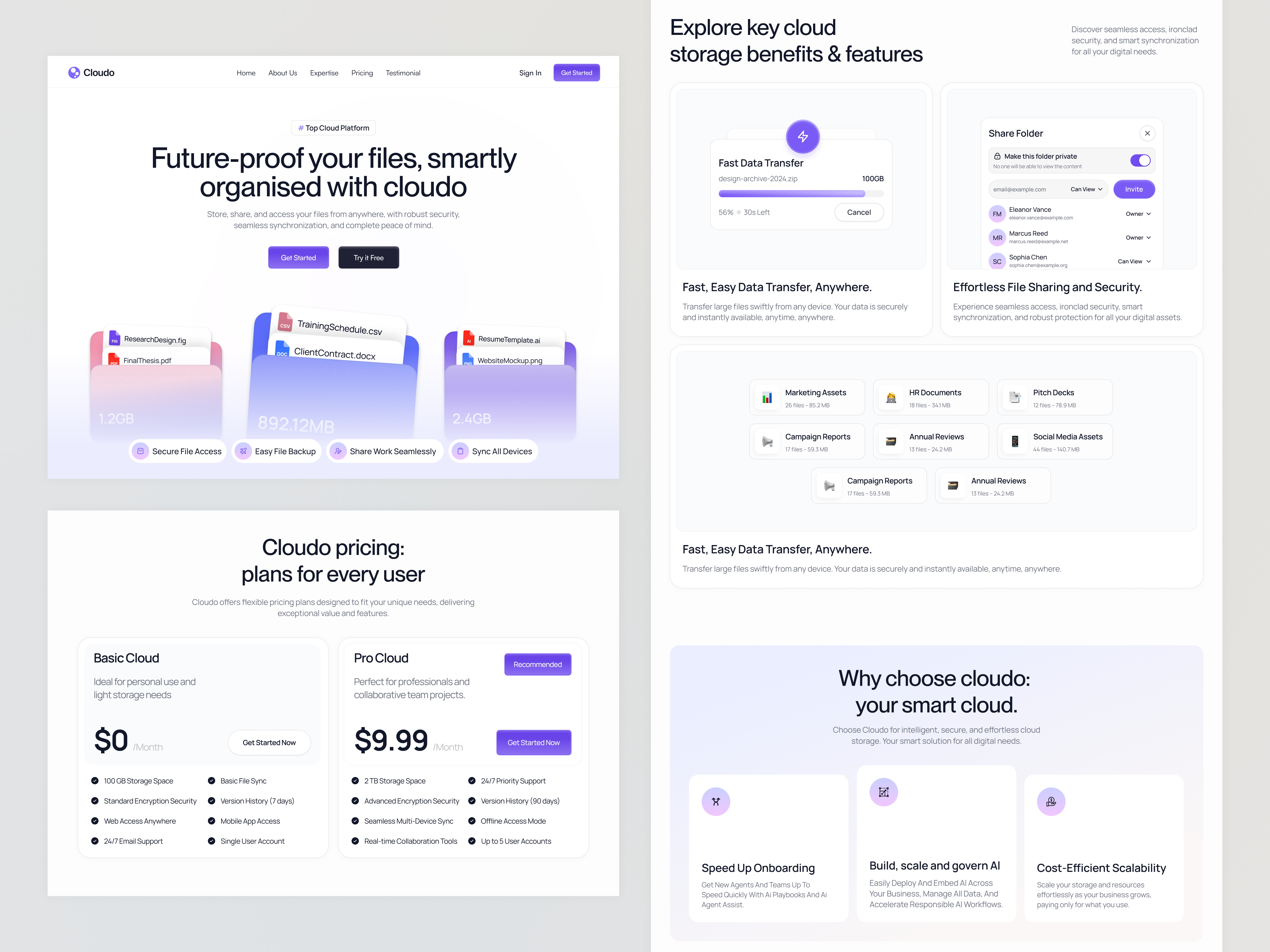 Cloud Storage Website UI