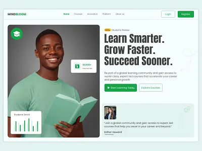 eLearning Landing Page | Online Course Website UI education web design ui education website elearning landing page elearning platform figma design landing page design learning platform modern website design online course ui online course website ui online learning startup website design web design