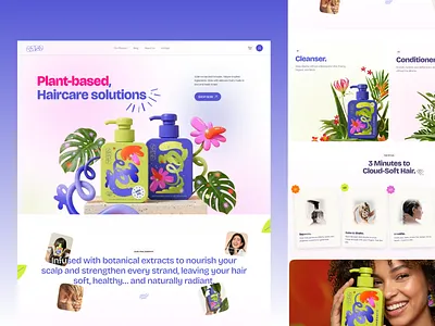 Plant-based Haircare Landing Page — CASE 🌿 design graphic design landingpage ui ux