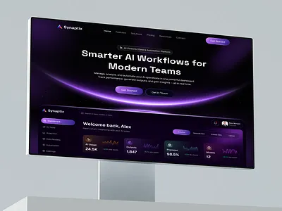 AI Workflow Dashboard Landing Page UI Design ai aiworkflow automation creativedesign darkui dashboardui designtrends landingpage minimalui moderndesign productdesign saasdesign uiinspiration userexperience userinterface webapp webdesign