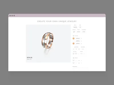 UI for jewel design configurator configurator it product product design responsive tool ui uix ux web web design