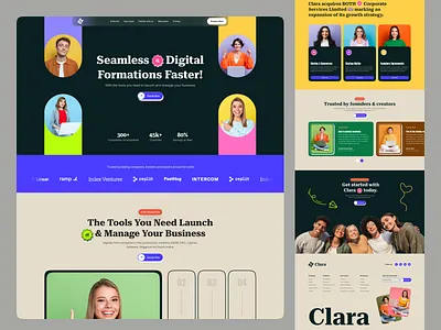 Modern Business Management Platform — Landing Page UI agency landing page agency website business business website darkmode digital marketing digital marketing agency digital marketing services digital website management marketing agency professional saas landing page saas website typography web web design website design