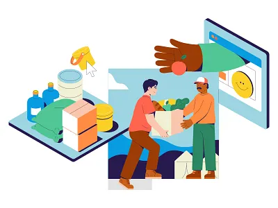 Water Aid 🚰 adobe aid donation donations illustration illustrator isometric muti vector water