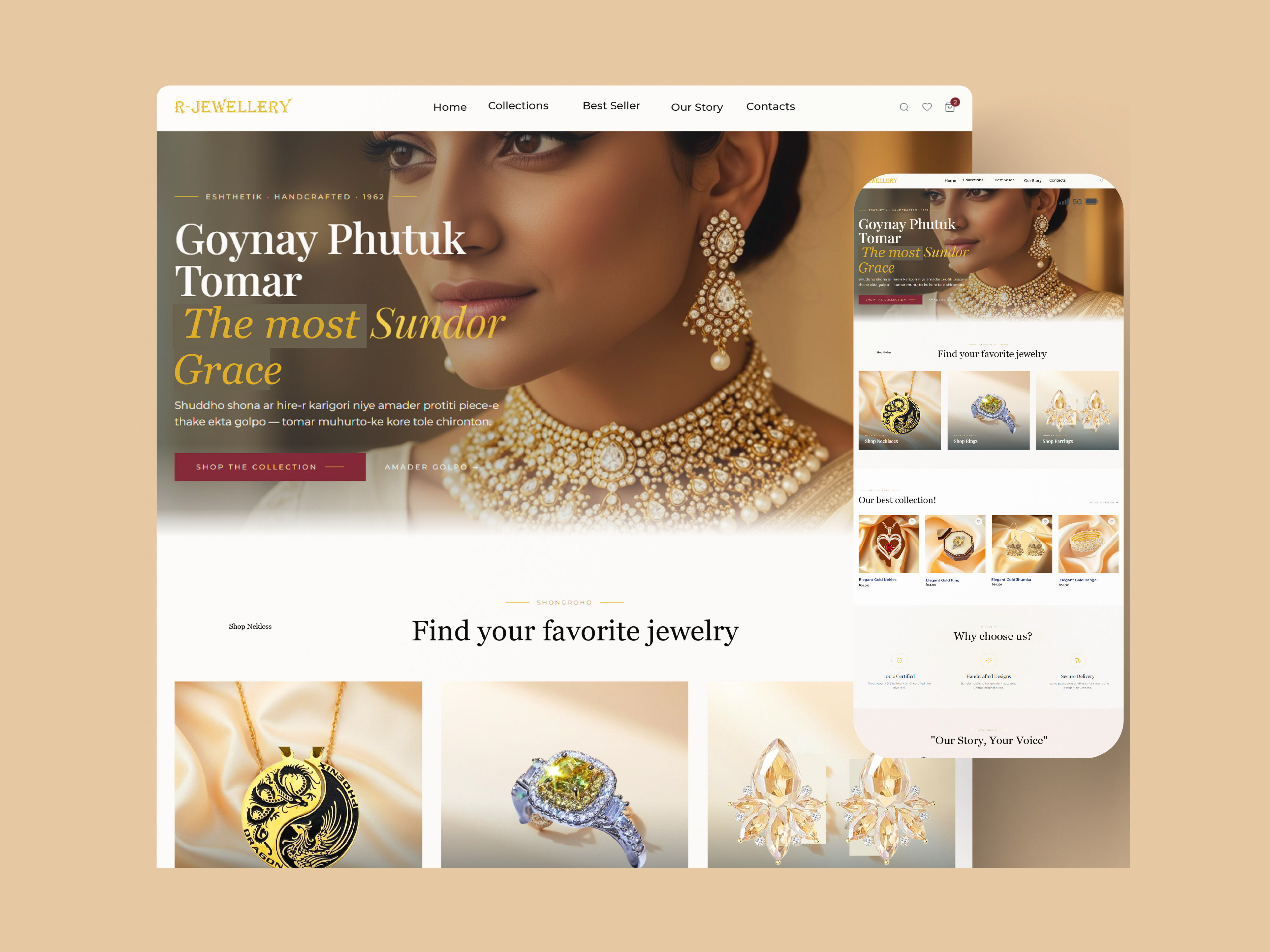Luxury Jewelry Landing Page Design | Goynay Phutuk Tomar blog design dribbble ecommercewebsite fashionwebsite goldjewelry goldsmith jewelryshop jewelrywebsite landing page design landingpage landingpagedesign luxurydesign minimal web design minimalistui modernwebdesign responsivedesign uiux wordpressdesigner