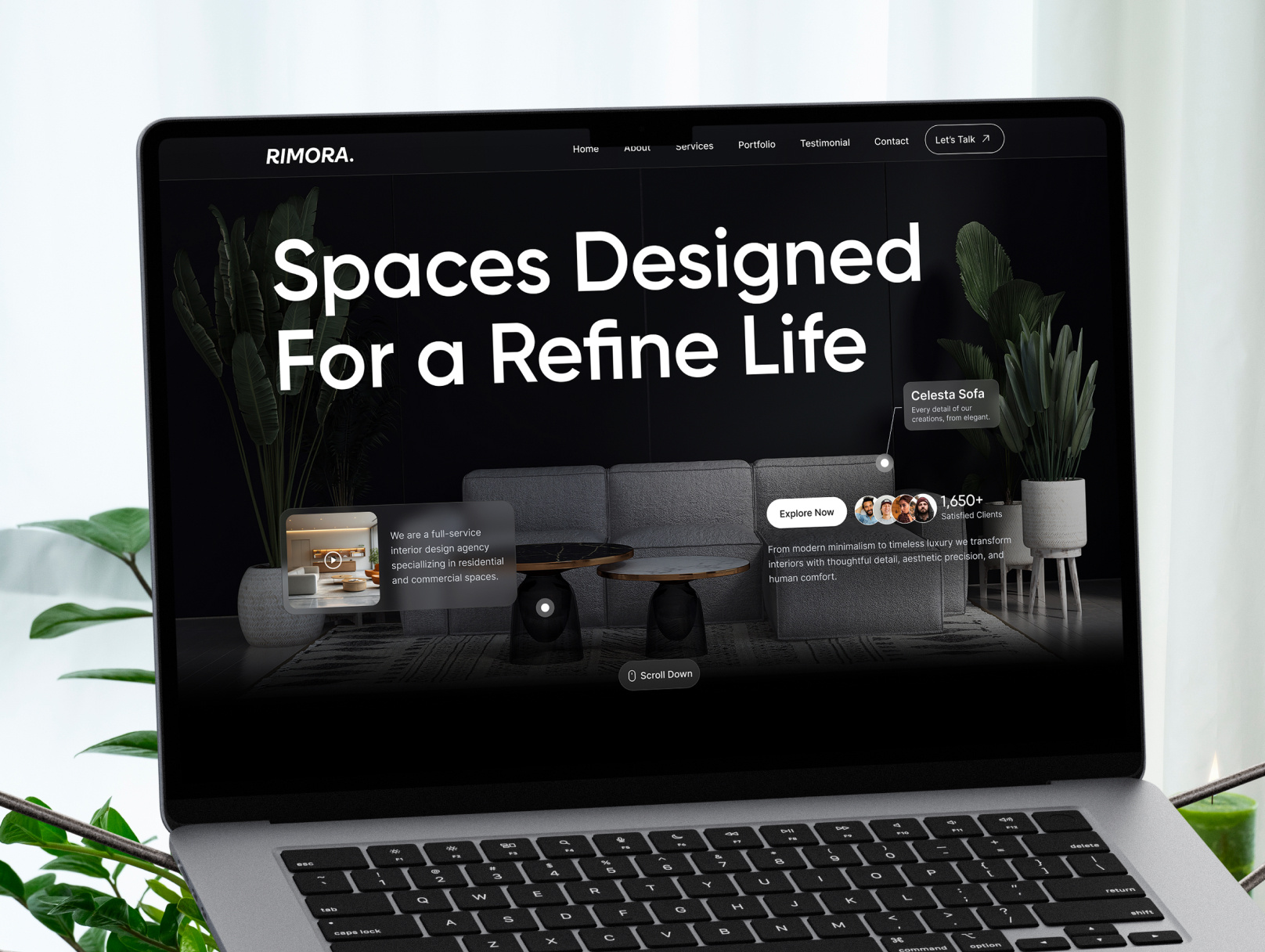 Rimora - Interior Business Landing Page UI Design architecture consulting figma interior interior business interior design landing page landing page design landing page ui ui ui design uiux ux website website design website ui